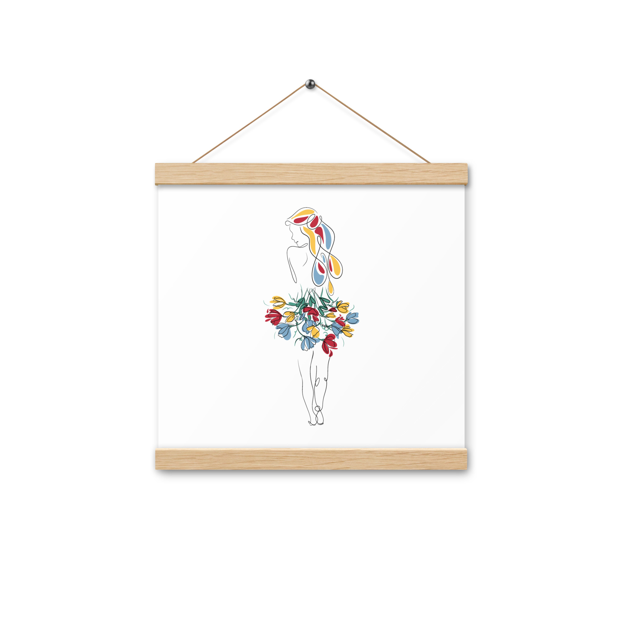 Femme Bouquet Coloré Affiche avec accroches - Image 3