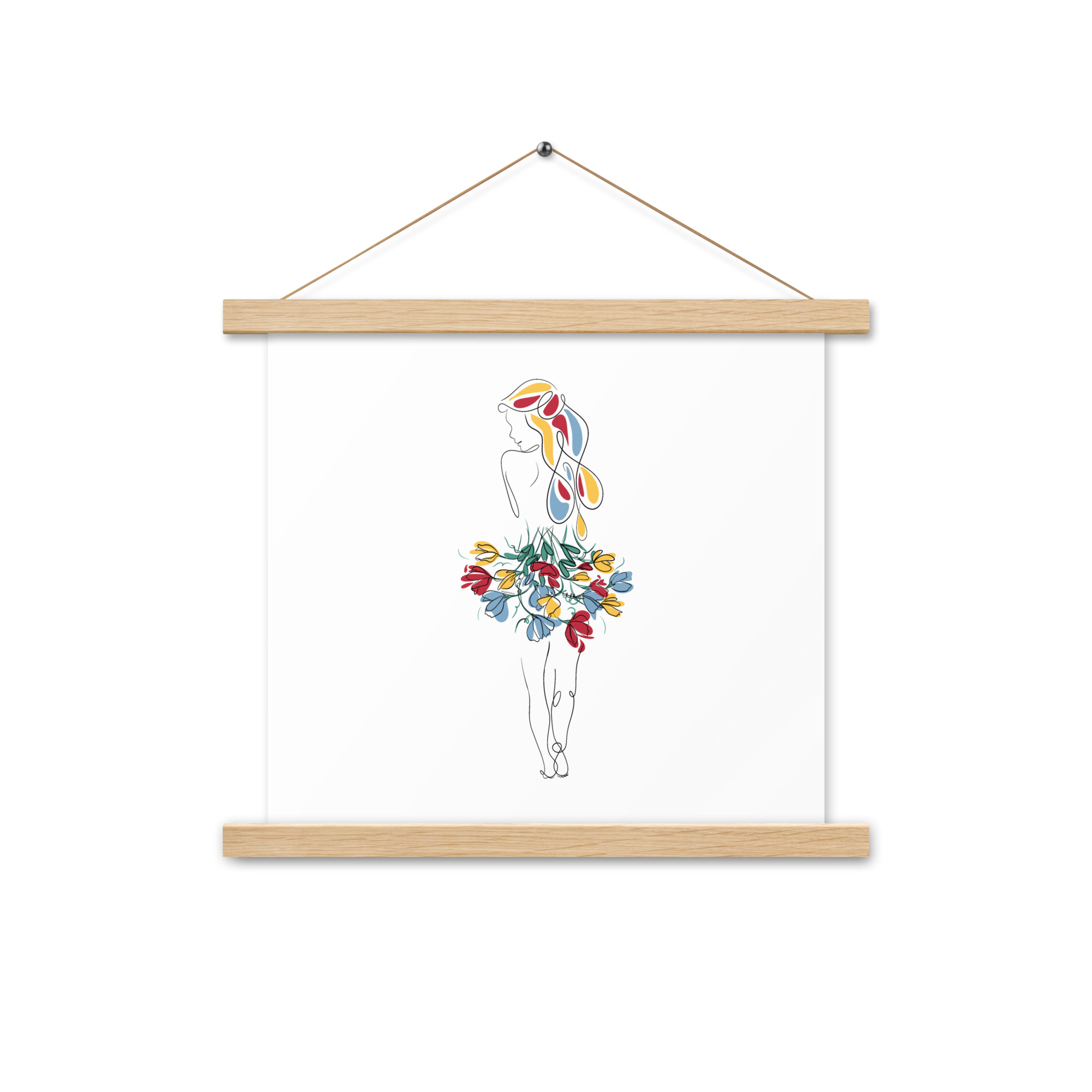 Femme Bouquet Coloré Affiche avec accroches - Image 4