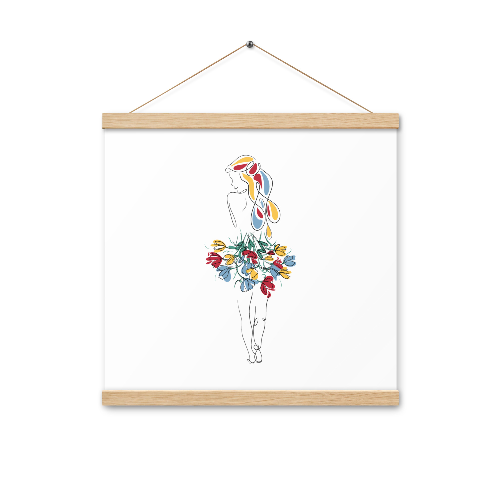 Femme Bouquet Coloré Affiche avec accroches - Image 5