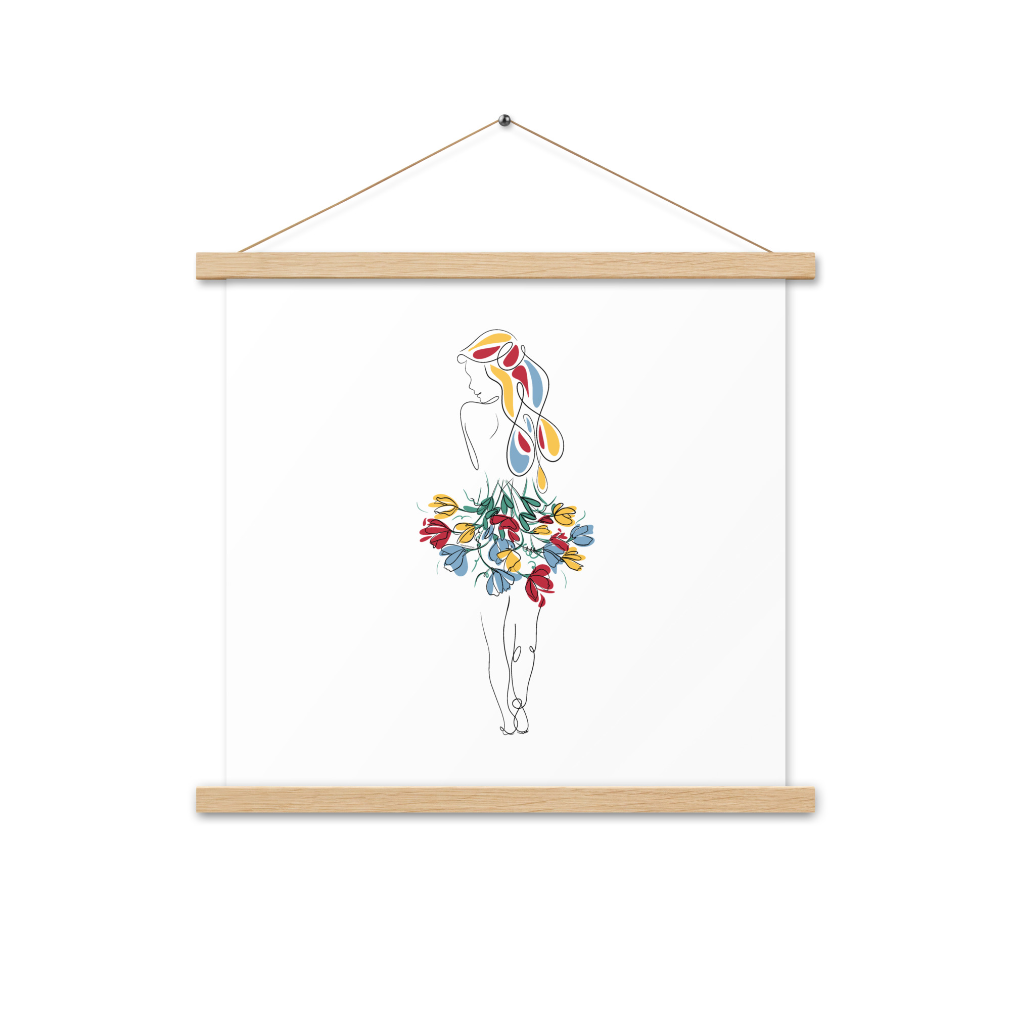 Femme Bouquet Coloré Affiche avec accroches - Image 6