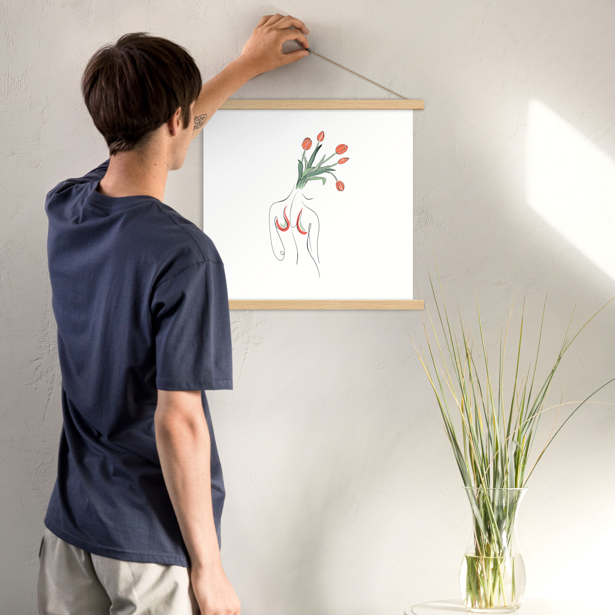 Femme Tulipe Affiche avec accroches - Image 5
