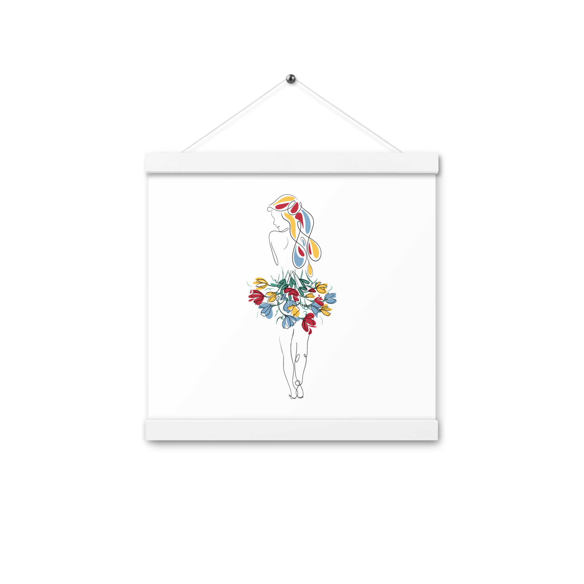 Femme Bouquet Coloré Affiche avec accroches - Image 8