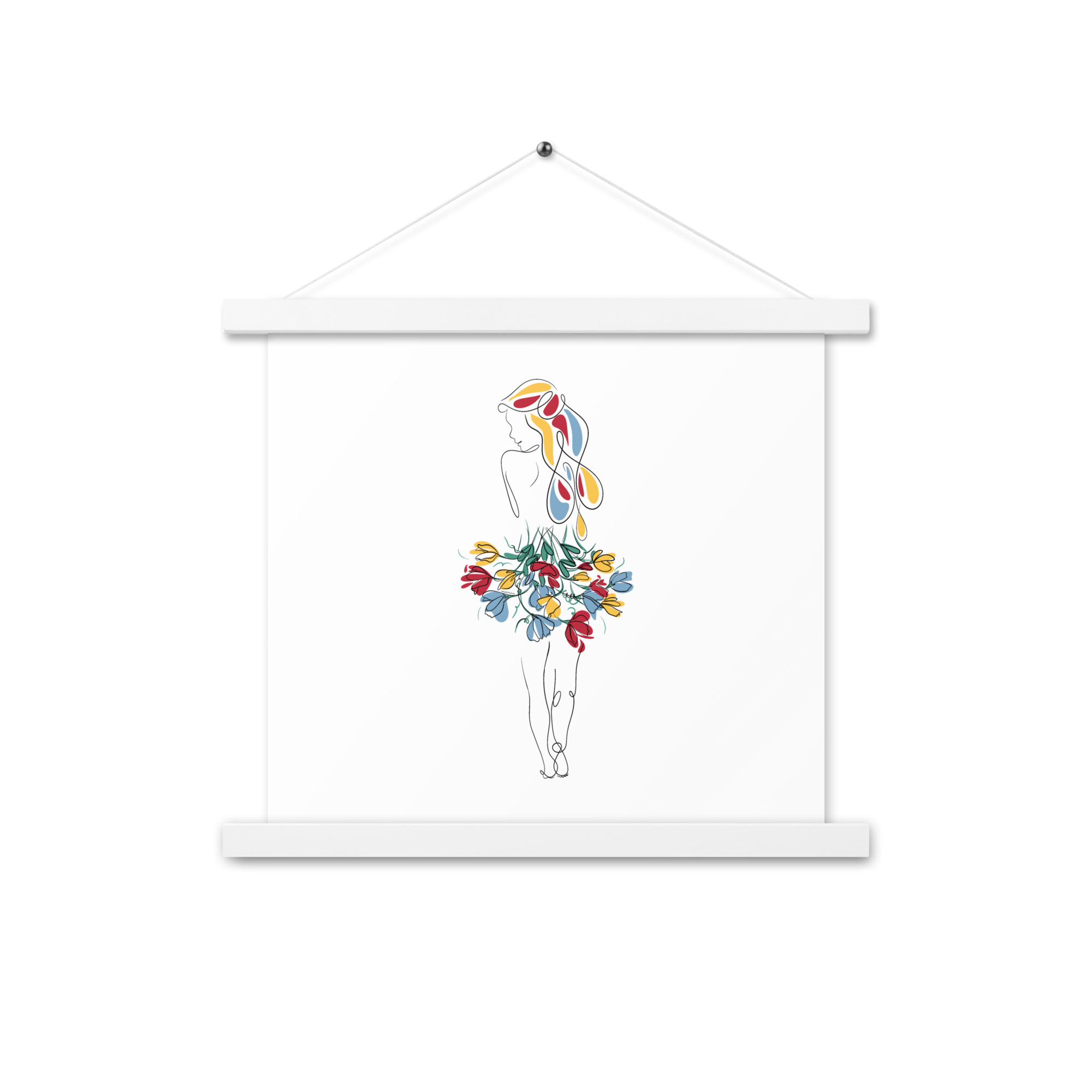 Femme Bouquet Coloré Affiche avec accroches - Image 9