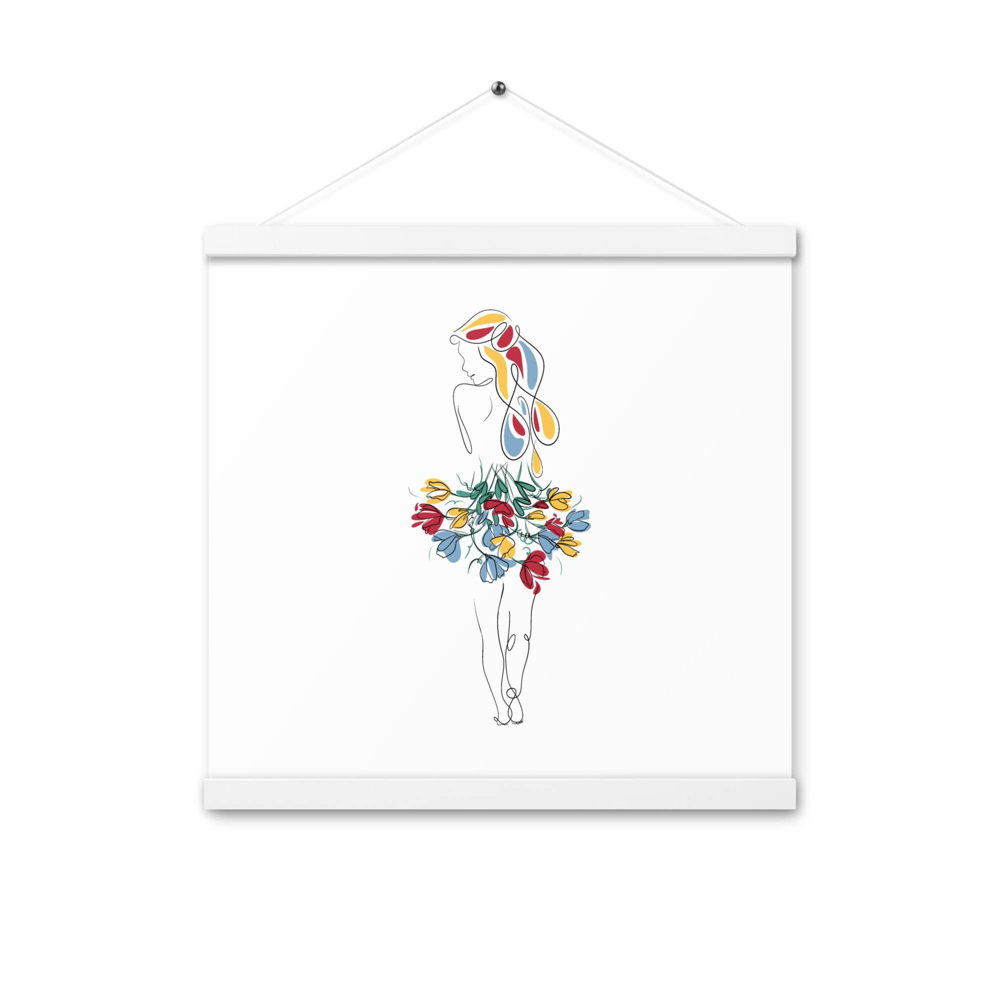 Femme Bouquet Coloré Affiche avec accroches - Image 10