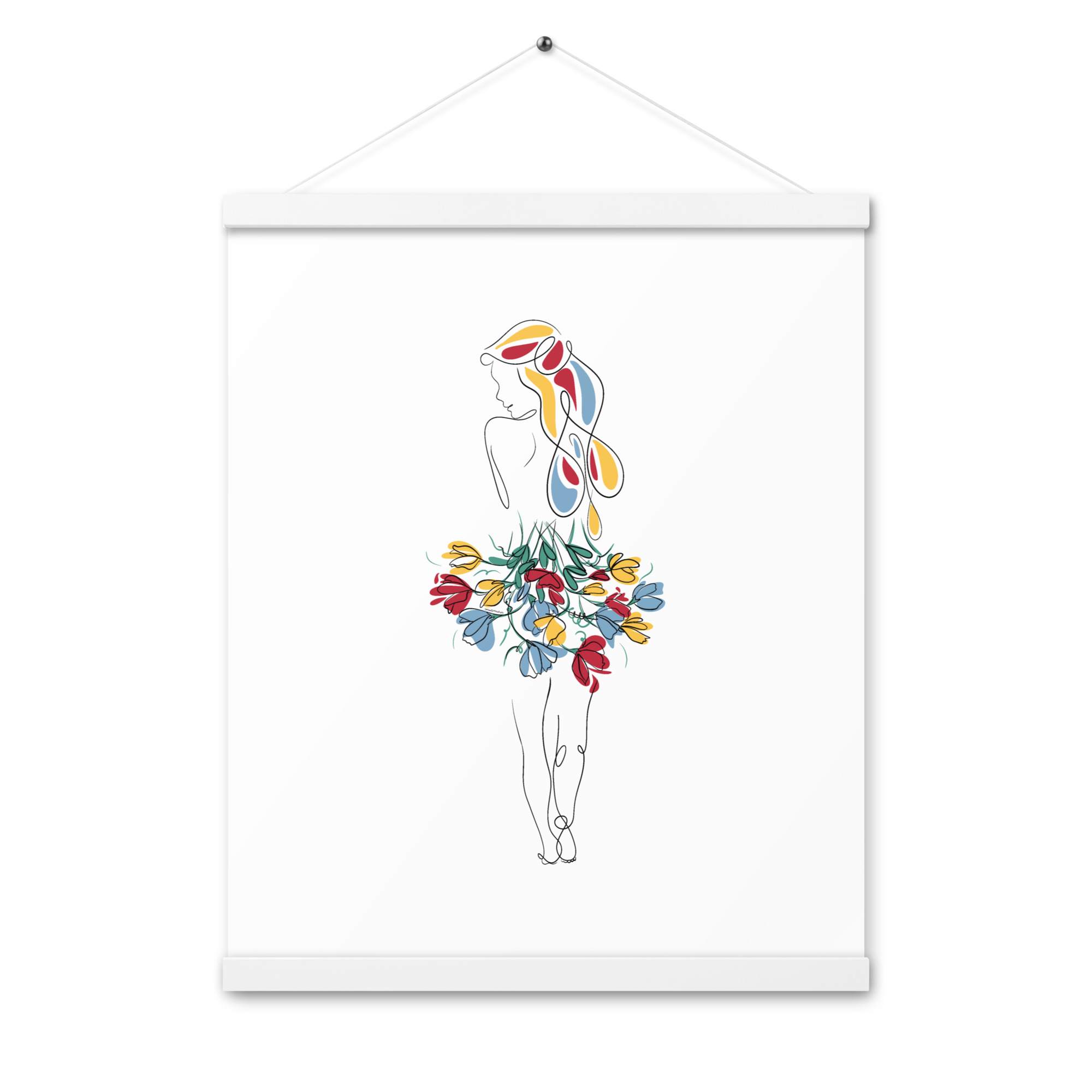 Femme Bouquet Coloré Affiche avec accroches - Image 11