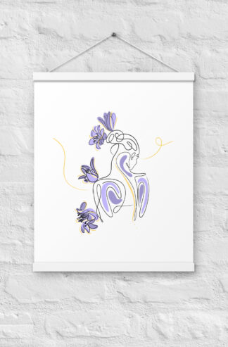Femme Lilas Affiche avec accroches