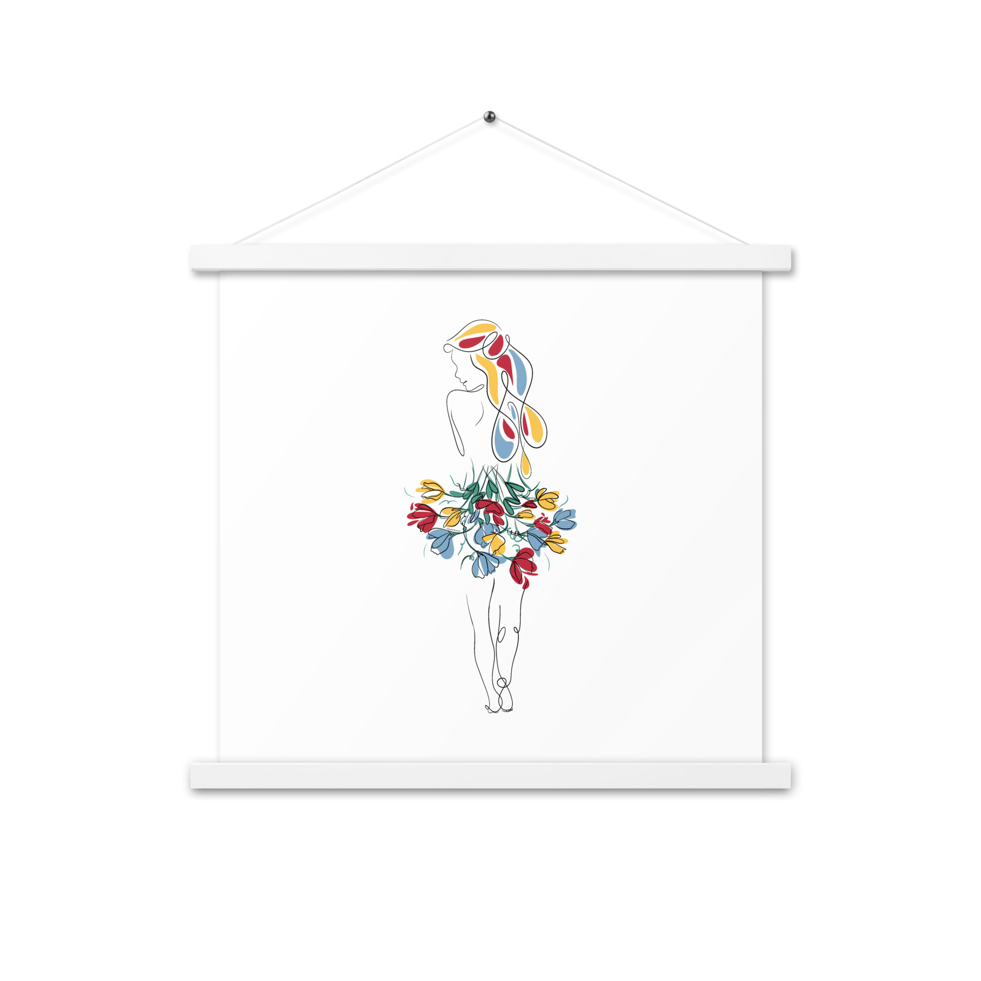 Femme Bouquet Coloré Affiche avec accroches - Image 12