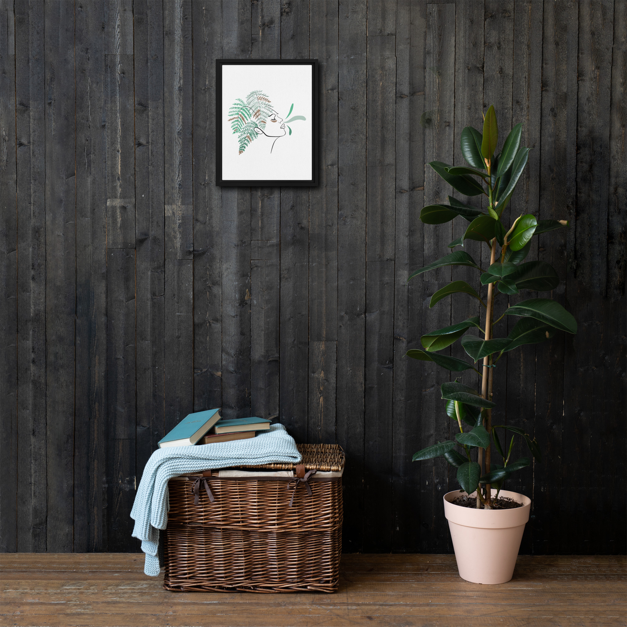 Femme Fougère Toile encadrée - Image 4