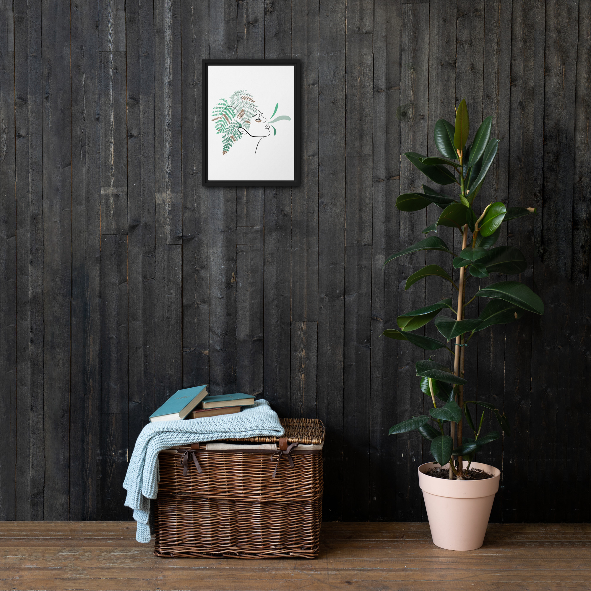 Femme Fougère Toile encadrée - Image 6