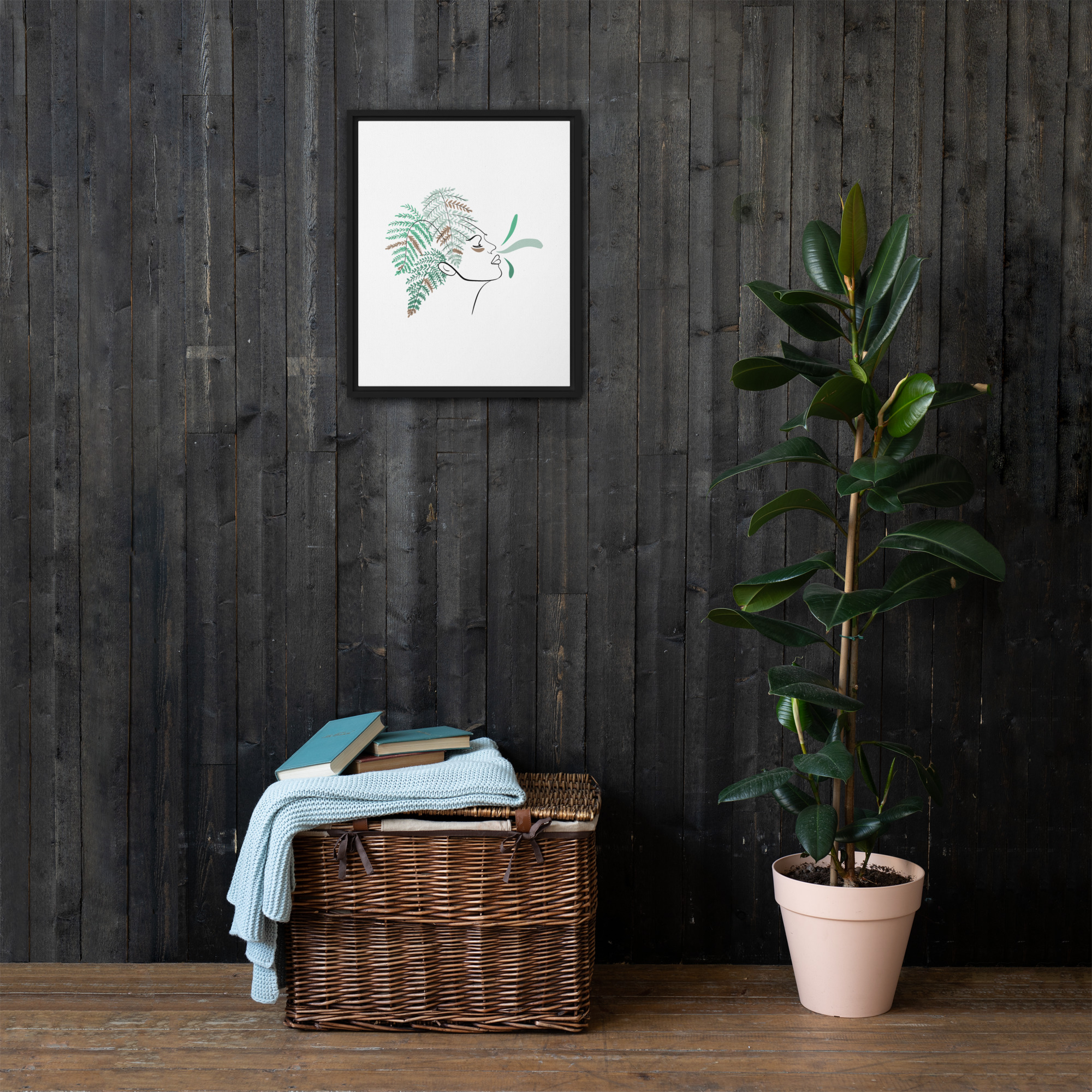 Femme Fougère Toile encadrée - Image 9