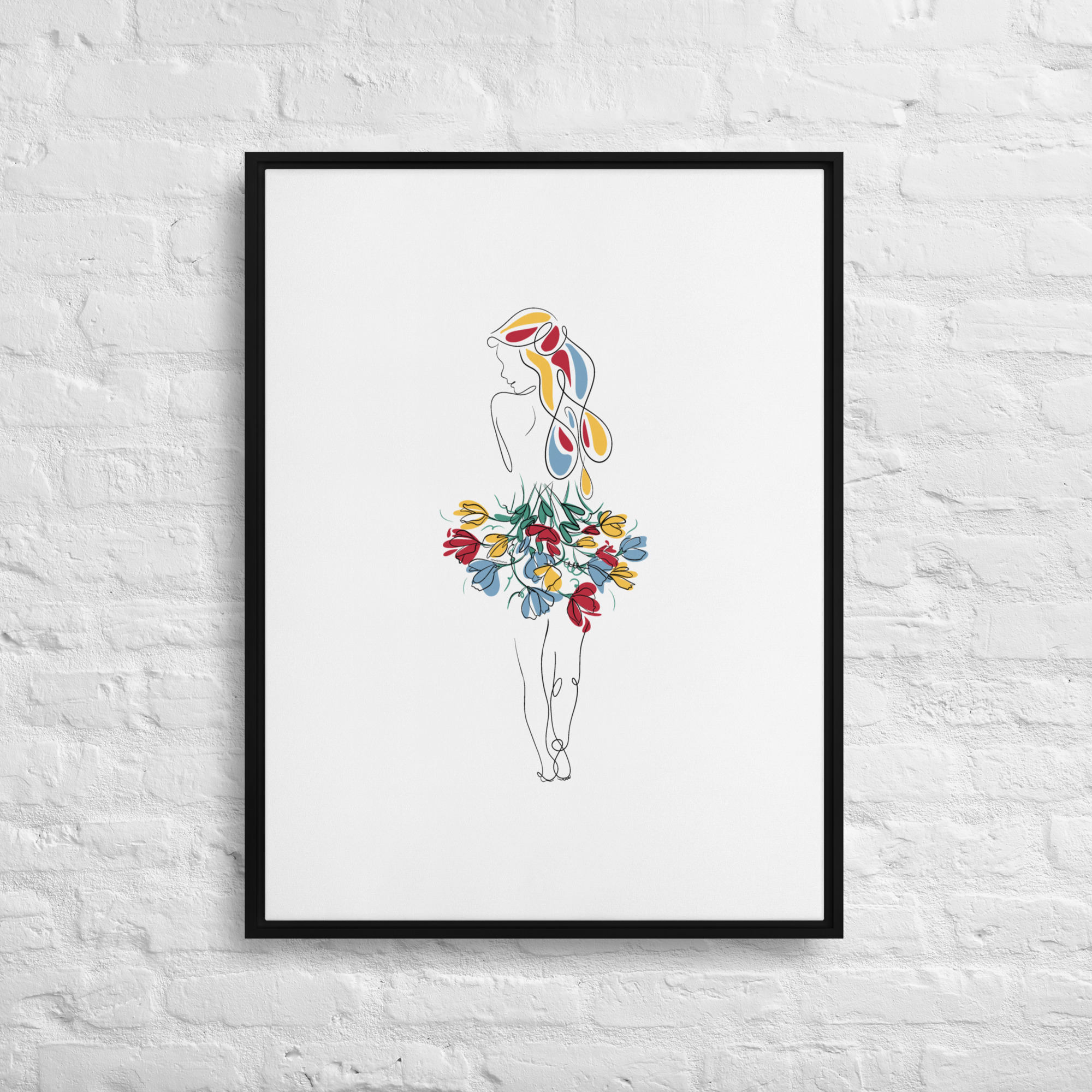 Femme Bouquet Coloré Toile encadrée - Image 10