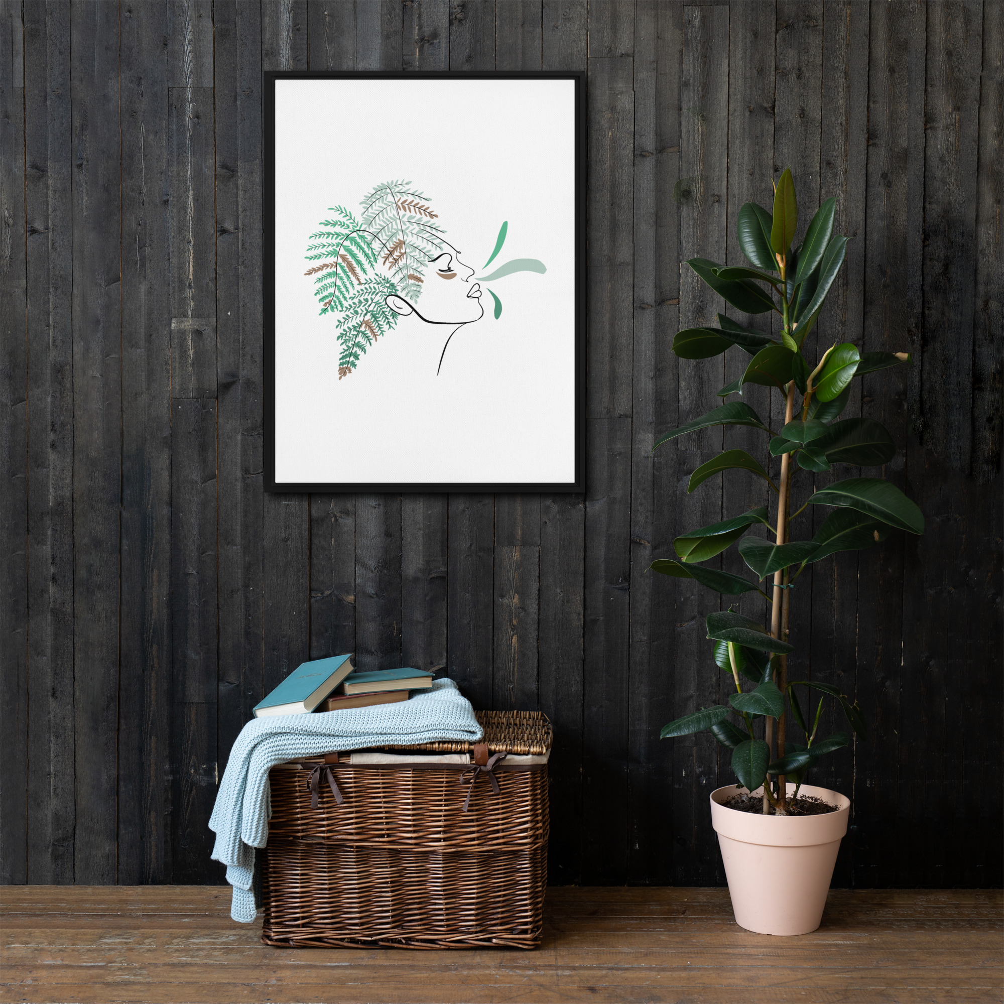 Femme Fougère Toile encadrée - Image 10