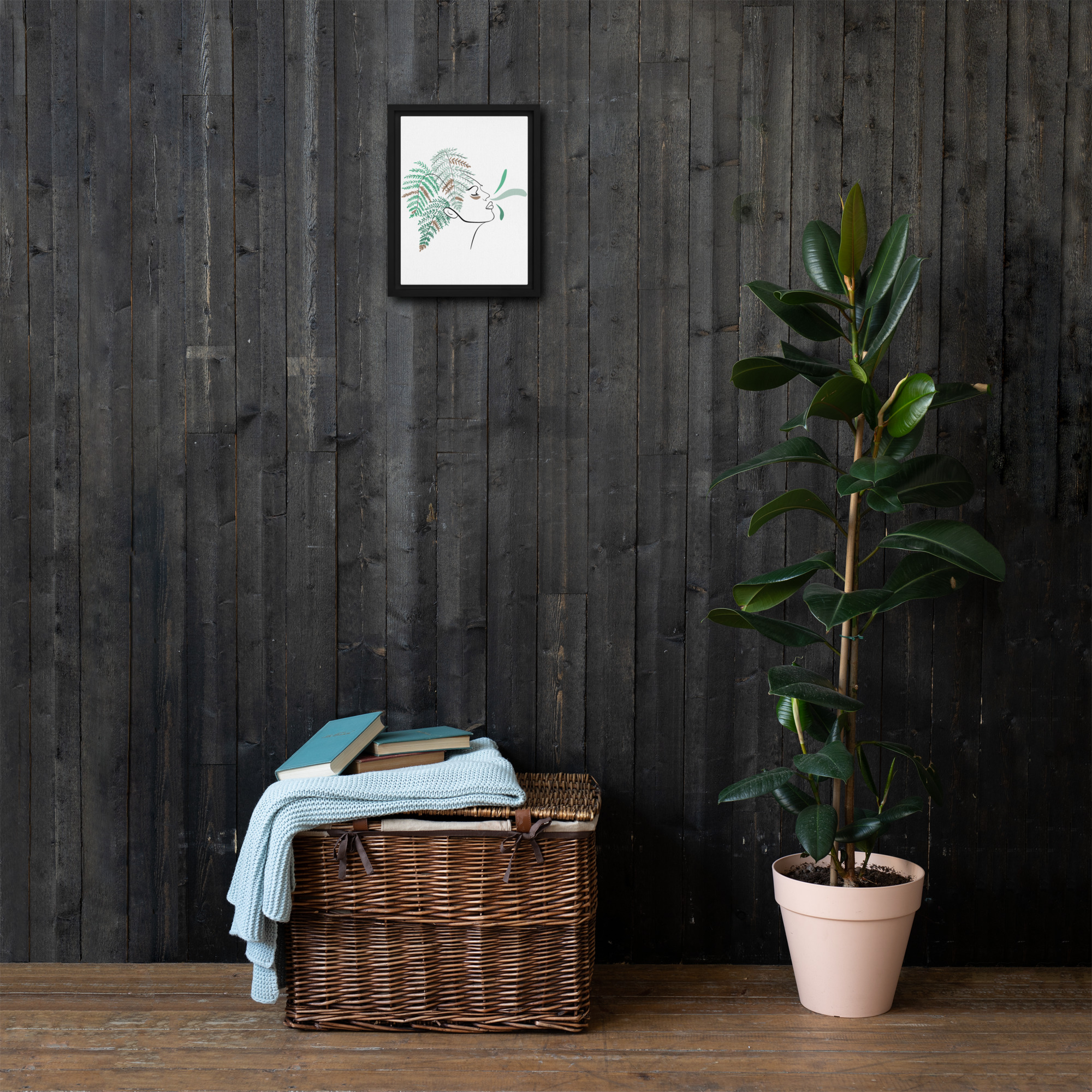 Femme Fougère Toile encadrée - Image 3