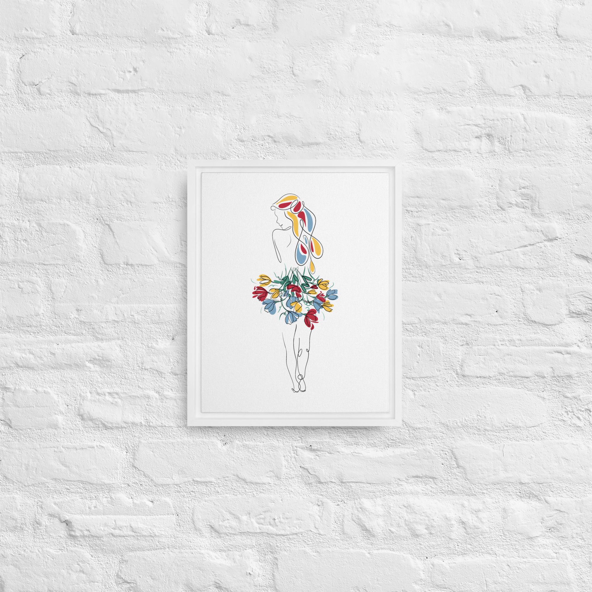 Femme Bouquet Coloré Toile encadrée - Image 13
