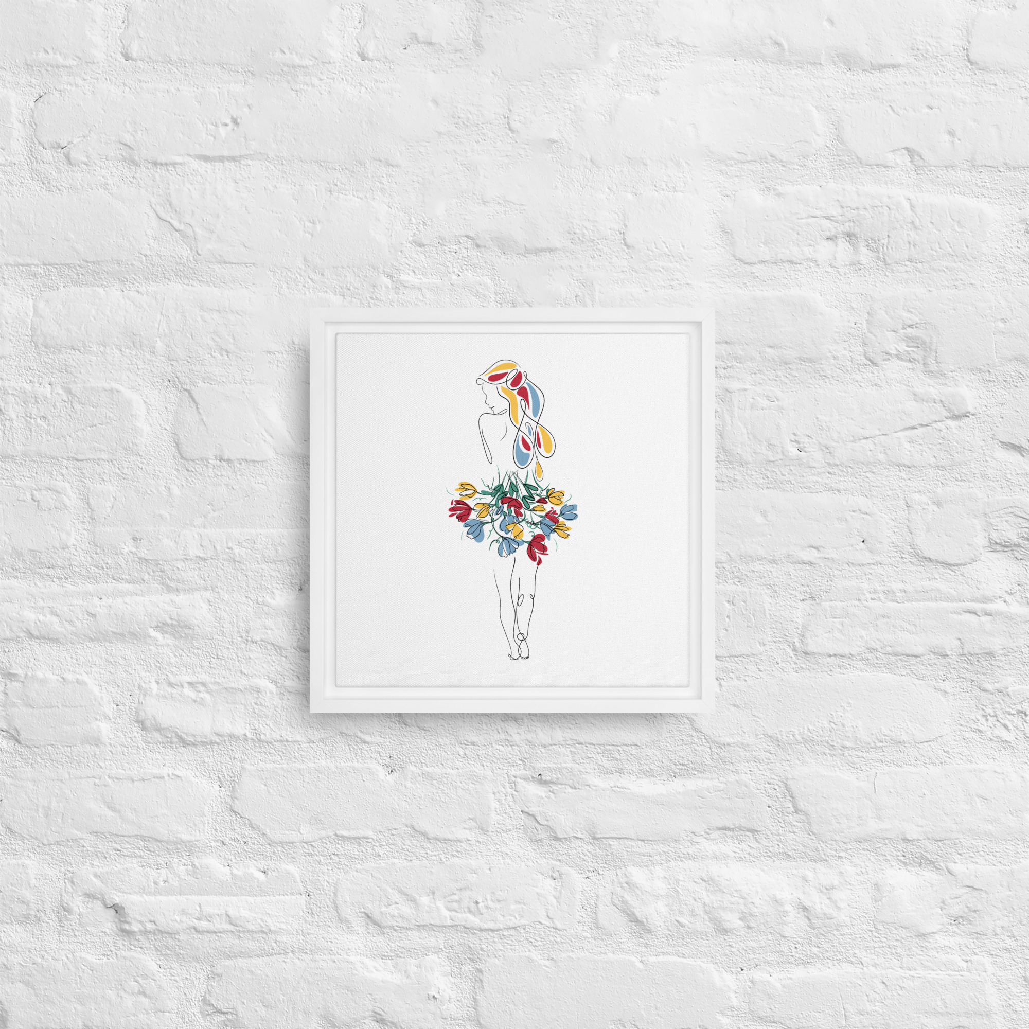 Femme Bouquet Coloré Toile encadrée - Image 14