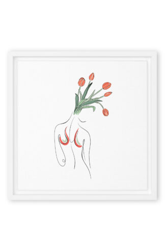 Femme Tulipe Toile encadrée