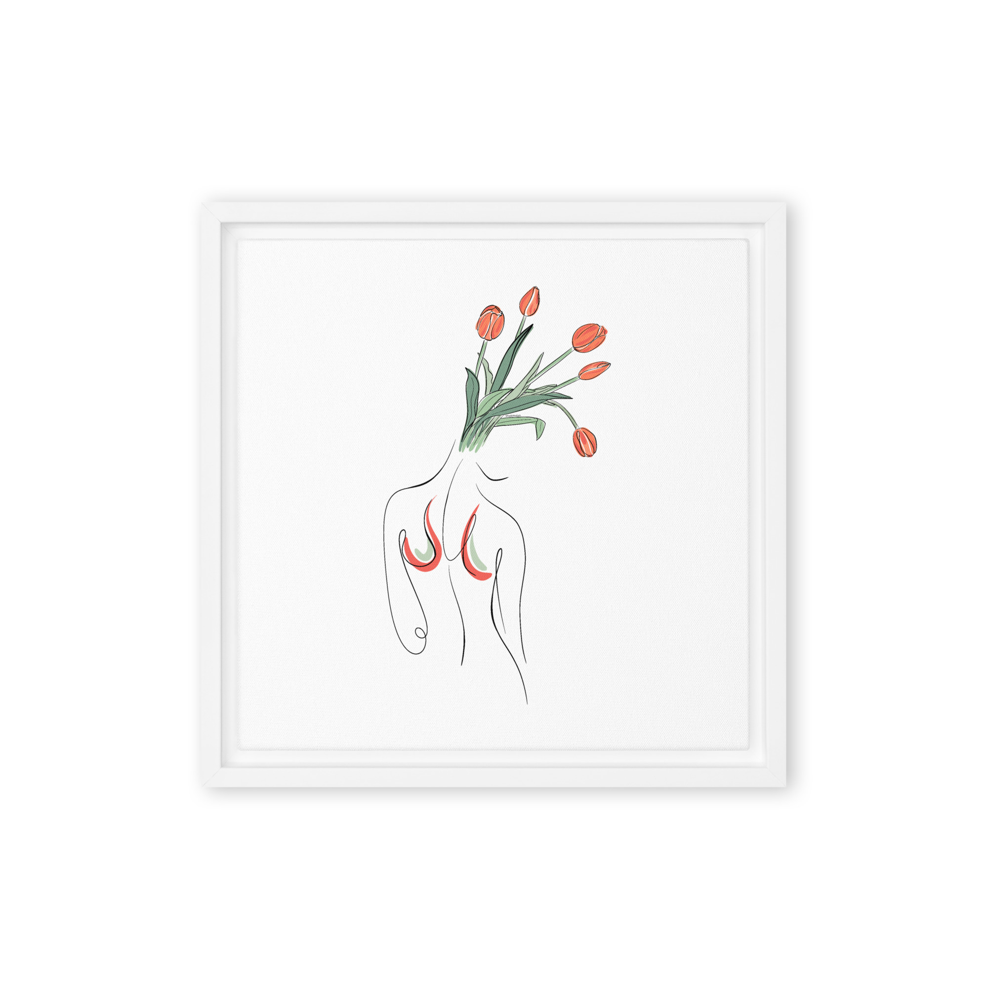 Femme Tulipe Toile encadrée