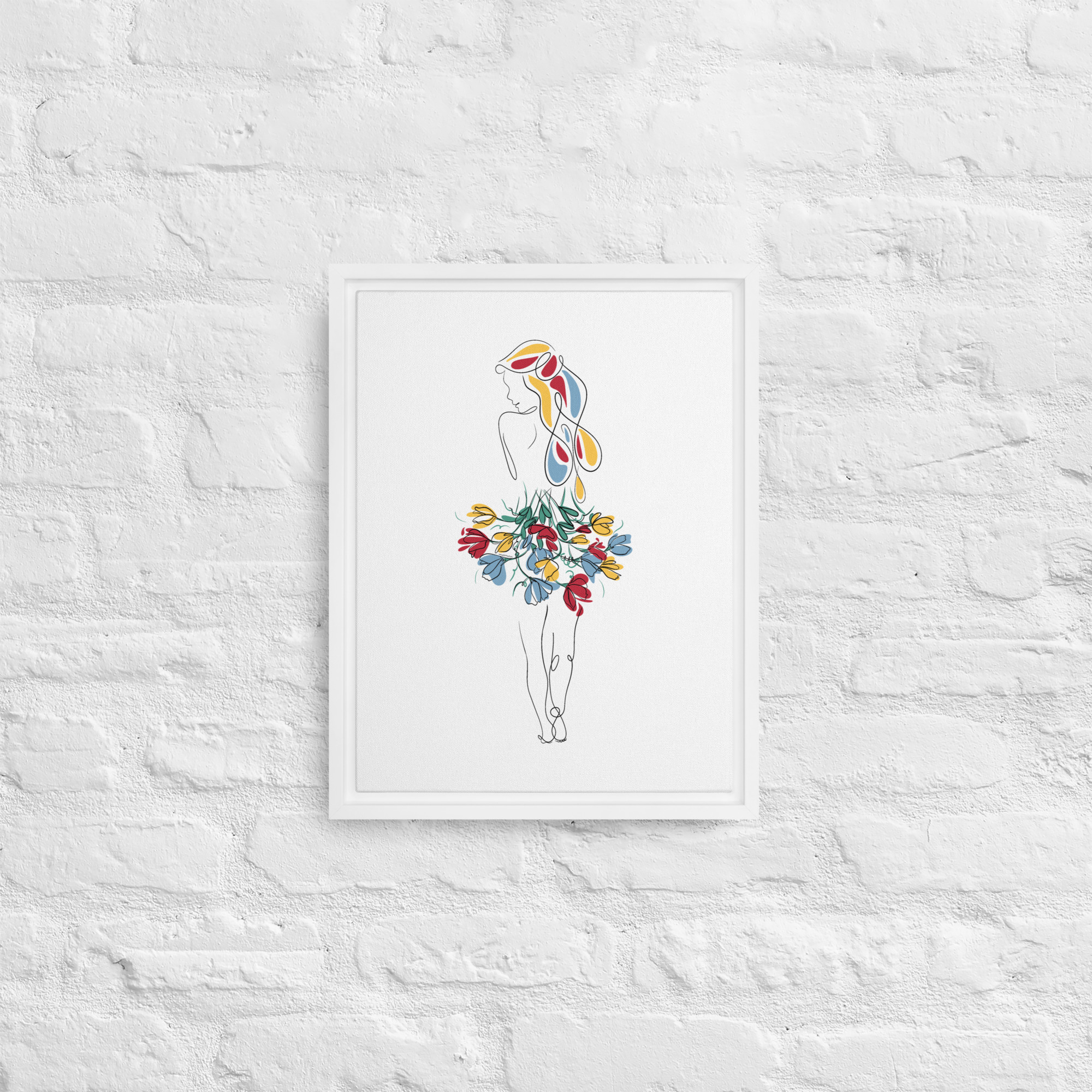 Femme Bouquet Coloré Toile encadrée - Image 15