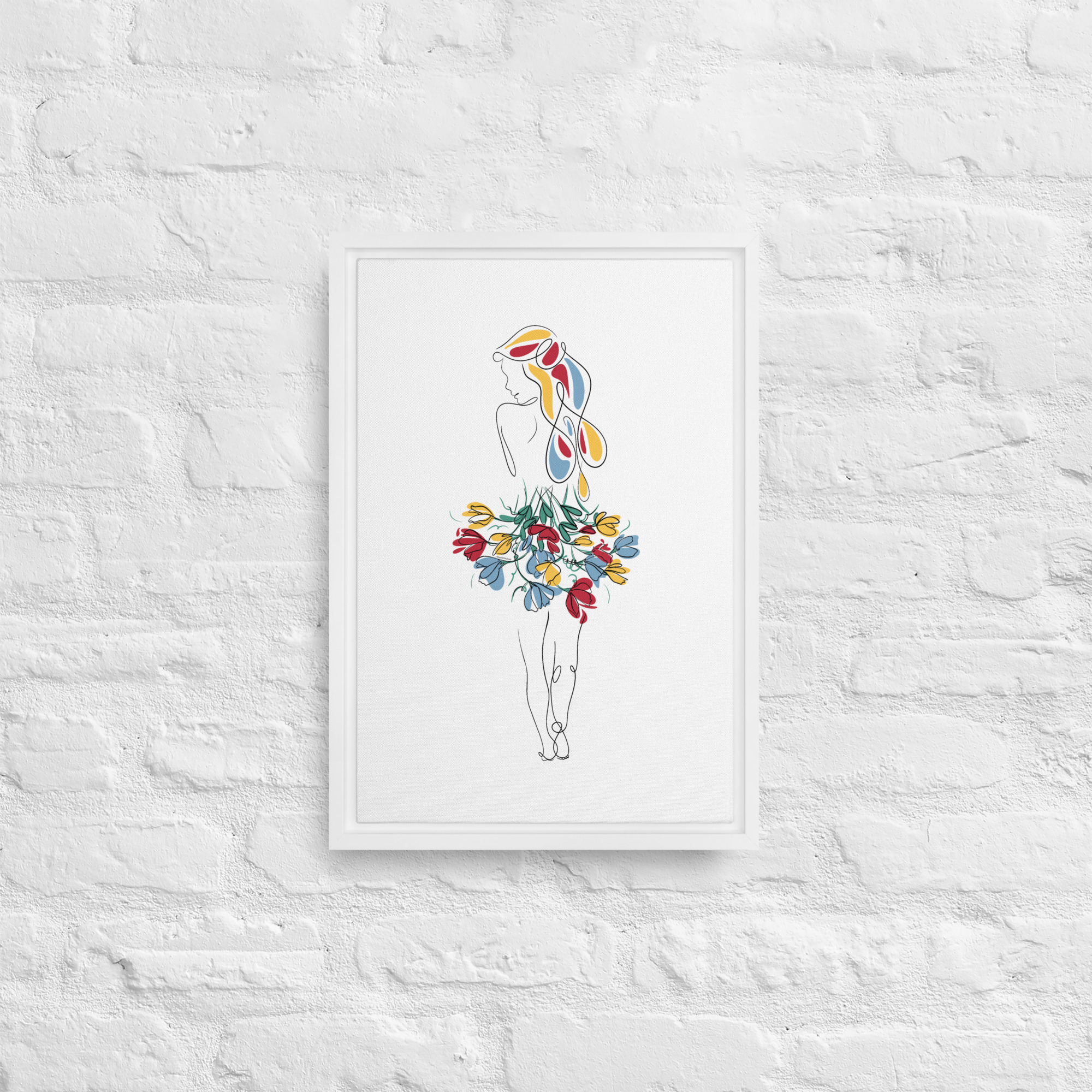 Femme Bouquet Coloré Toile encadrée - Image 16