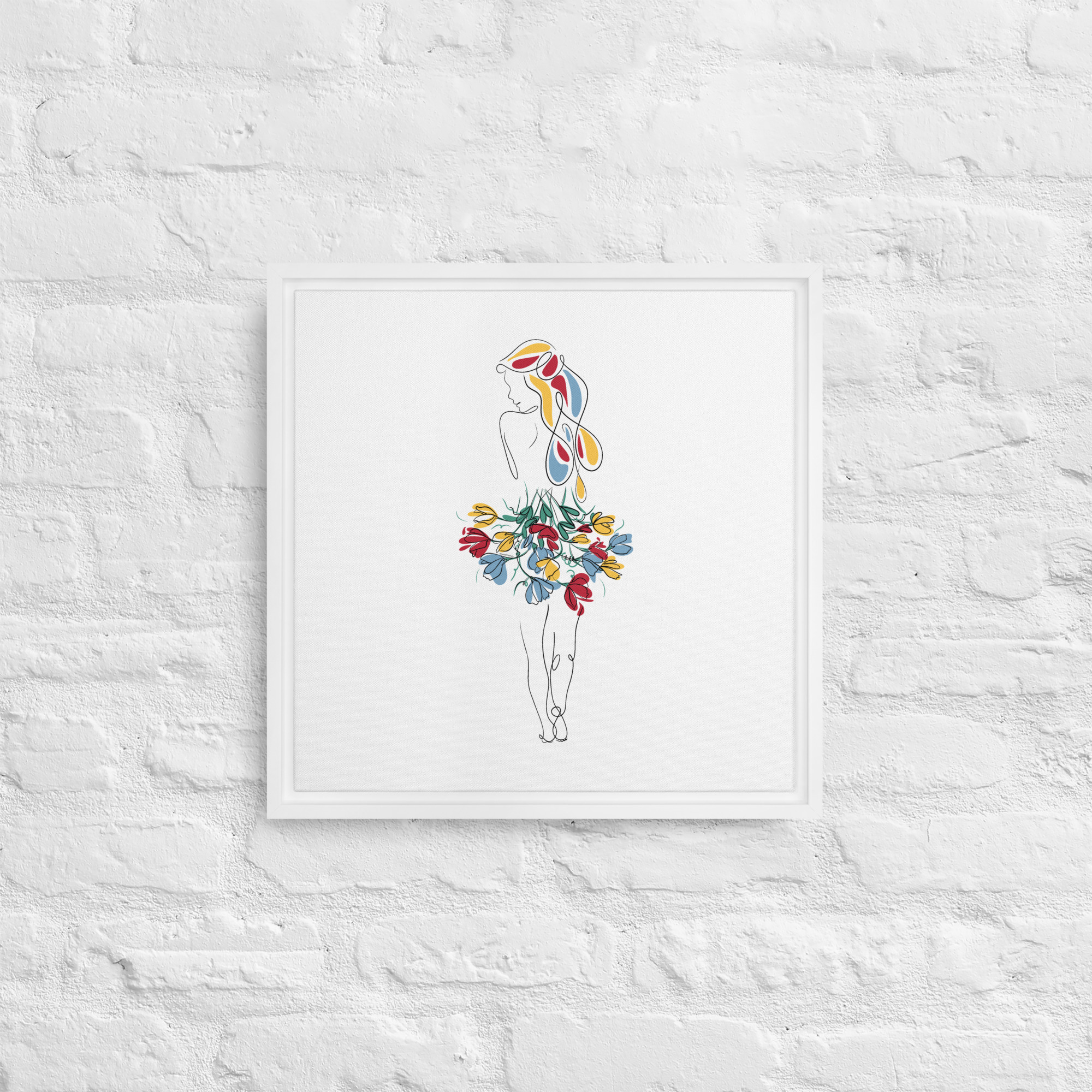Femme Bouquet Coloré Toile encadrée - Image 17