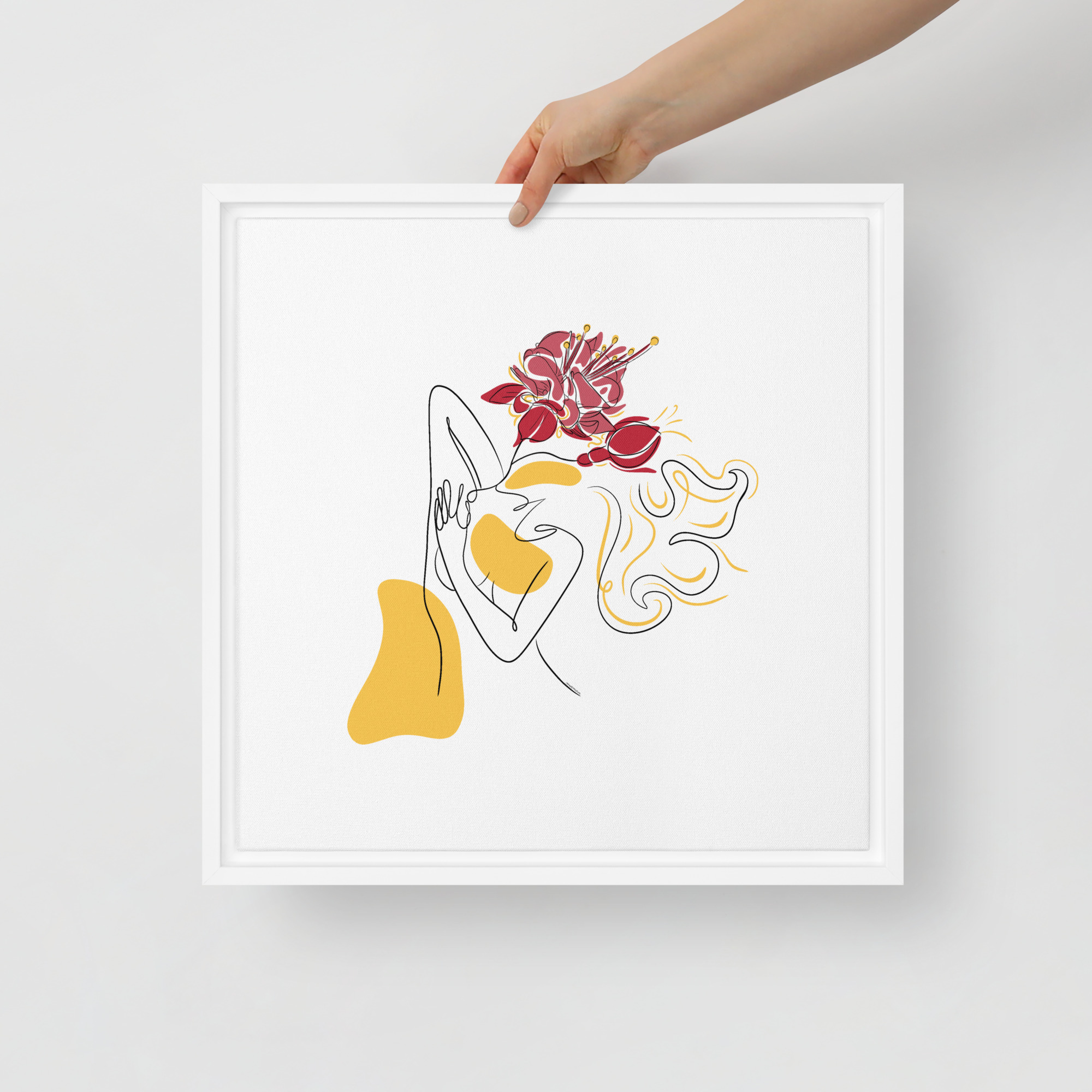 Femme Fuchsia Toile encadrée