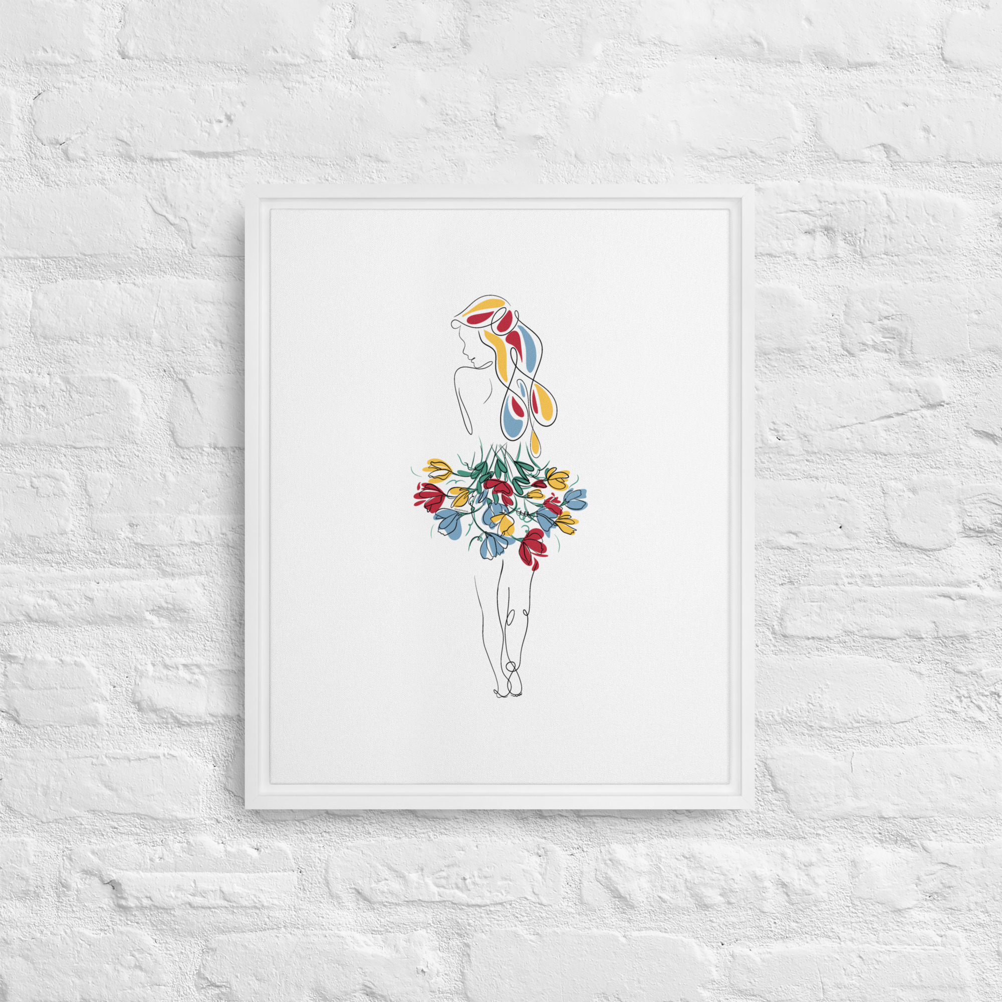 Femme Bouquet Coloré Toile encadrée - Image 18