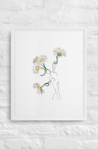 Femme Pâquerette Toile encadrée