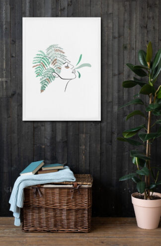 Femme Fougère Toile encadrée
