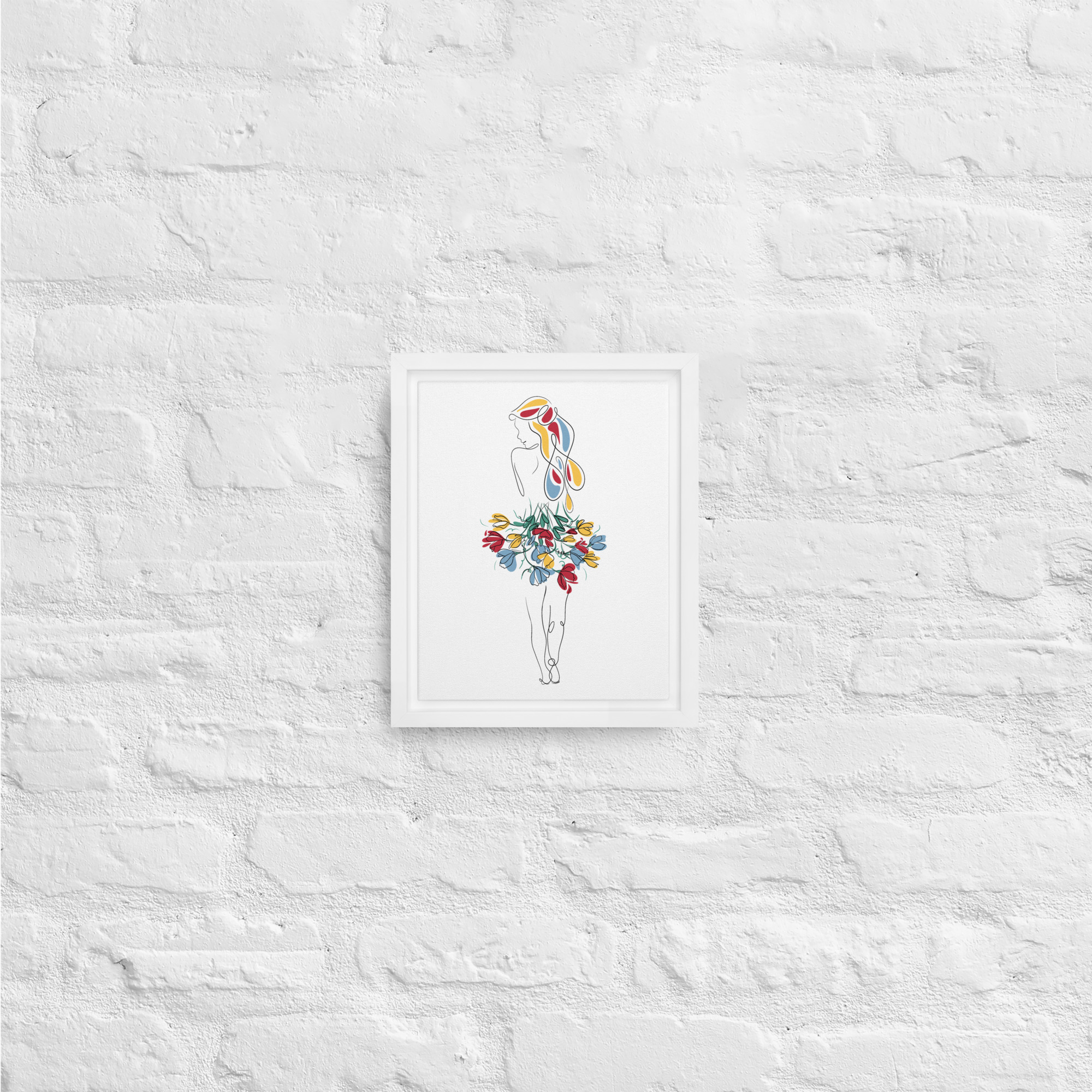 Femme Bouquet Coloré Toile encadrée - Image 11