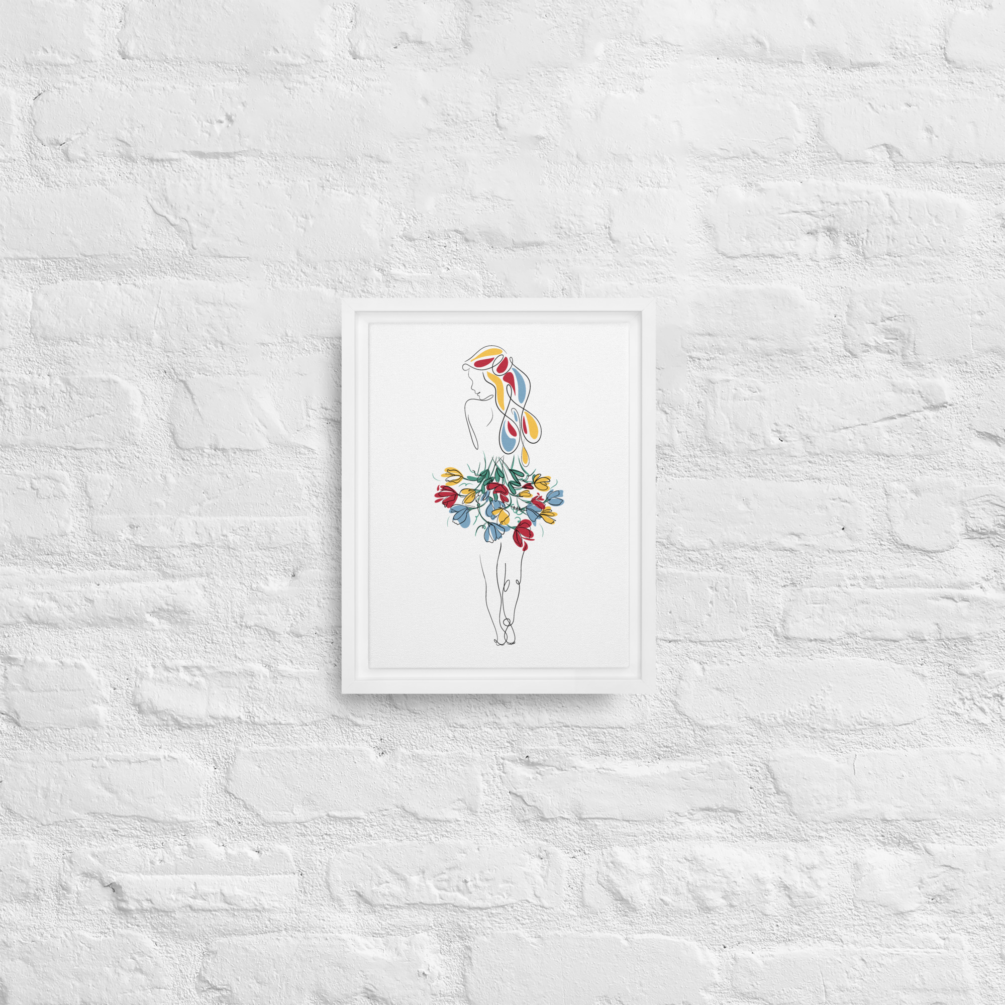 Femme Bouquet Coloré Toile encadrée - Image 12