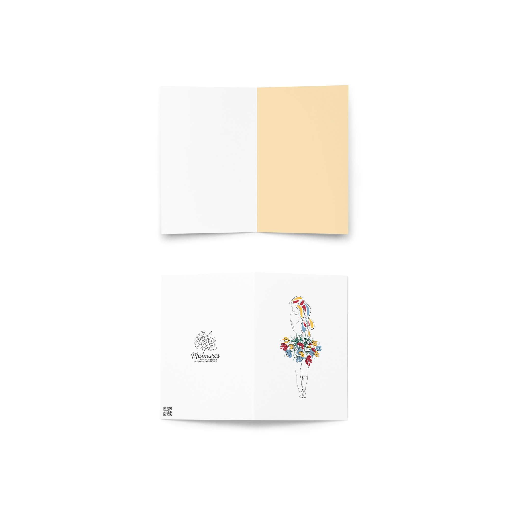 Femme Bouquet Coloré Carte de vœux - Image 2