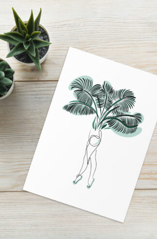 Femme Palmier Carte de vœux