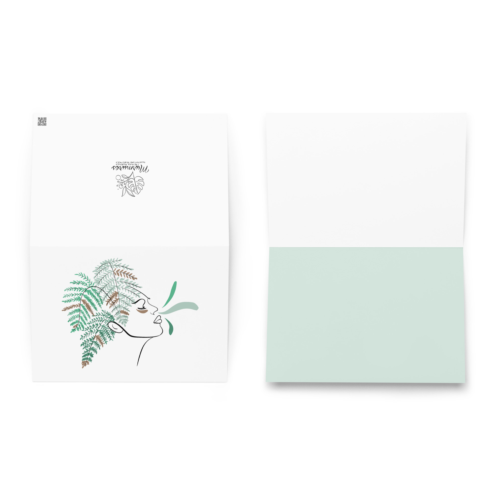 Femme Fougère Carte de vœux