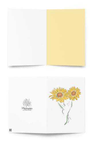 Femme Tournesol Carte de vœux