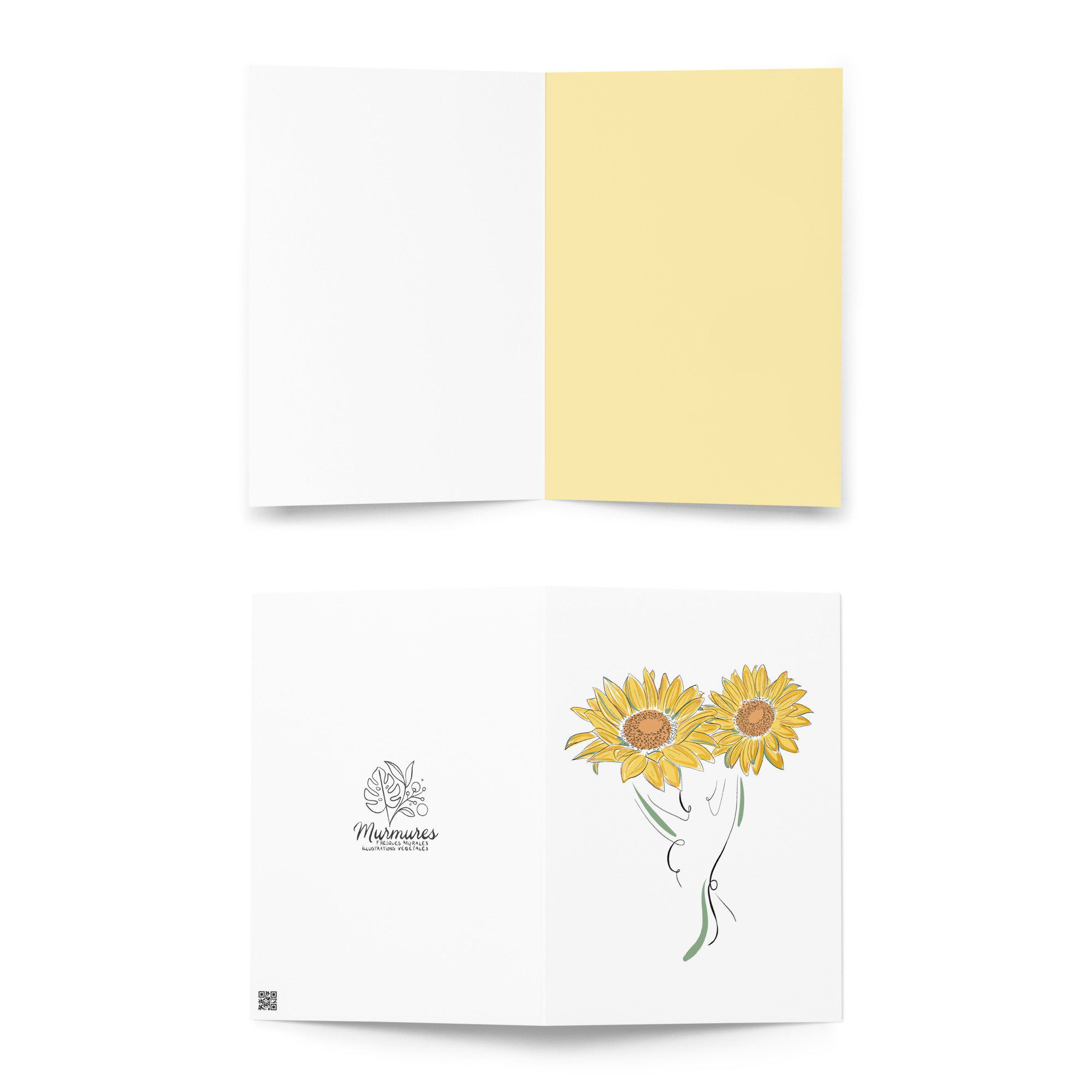 Femme Tournesol Carte de vœux