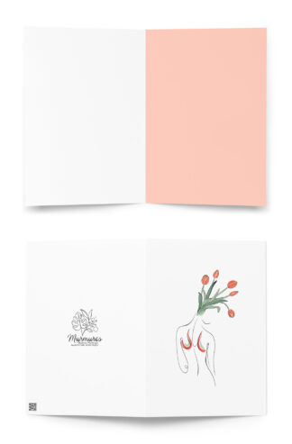 Femme Tulipe Carte de vœux