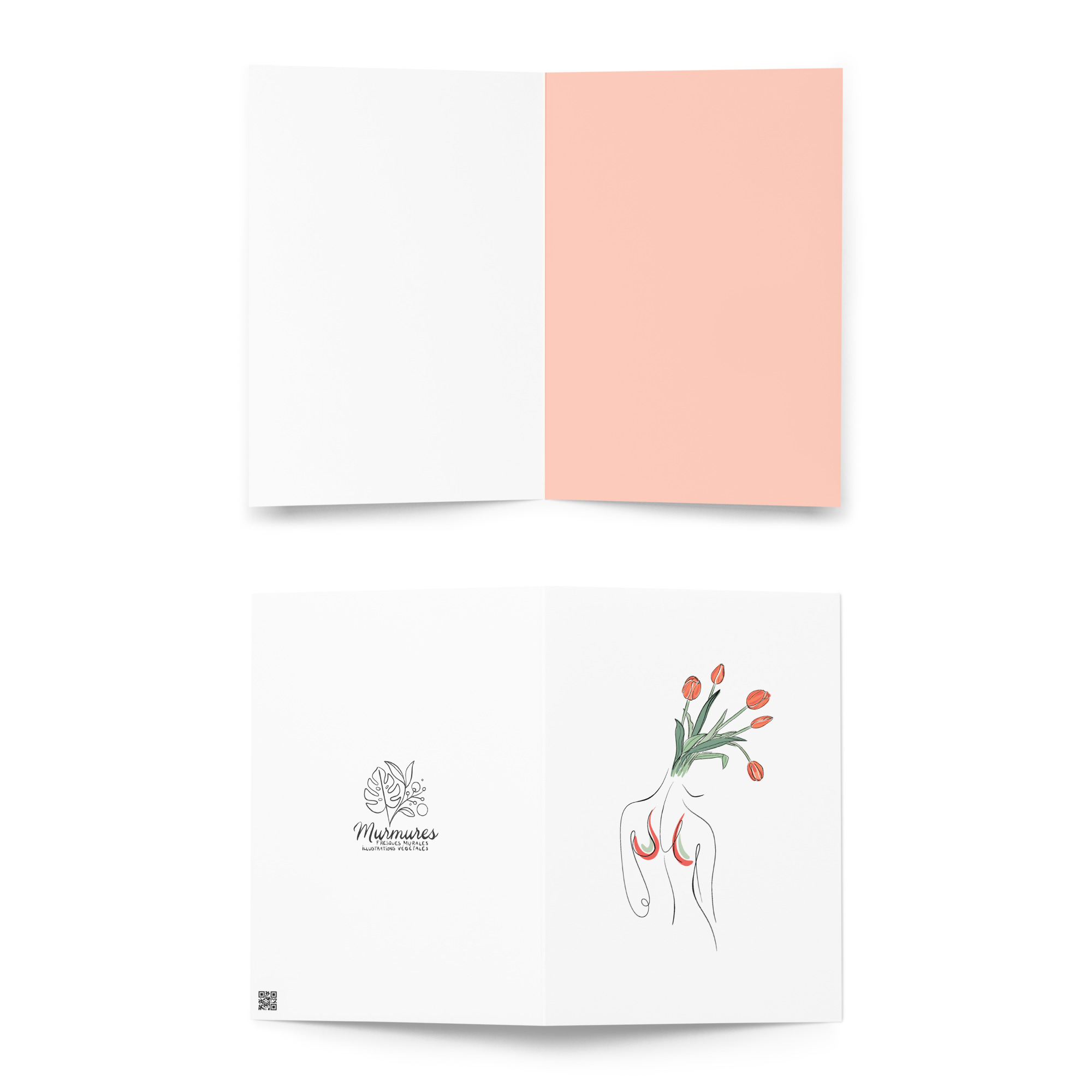 Femme Tulipe Carte de vœux