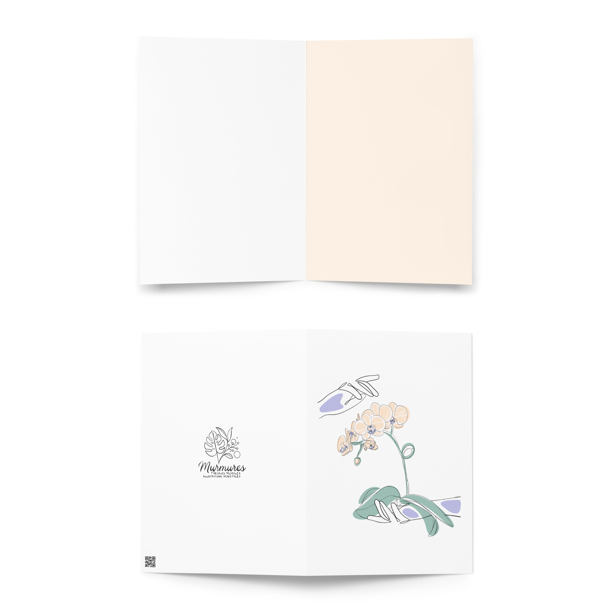 Mains Orchidées Carte de vœux