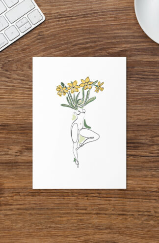 Femme Jonquille Carte de vœux