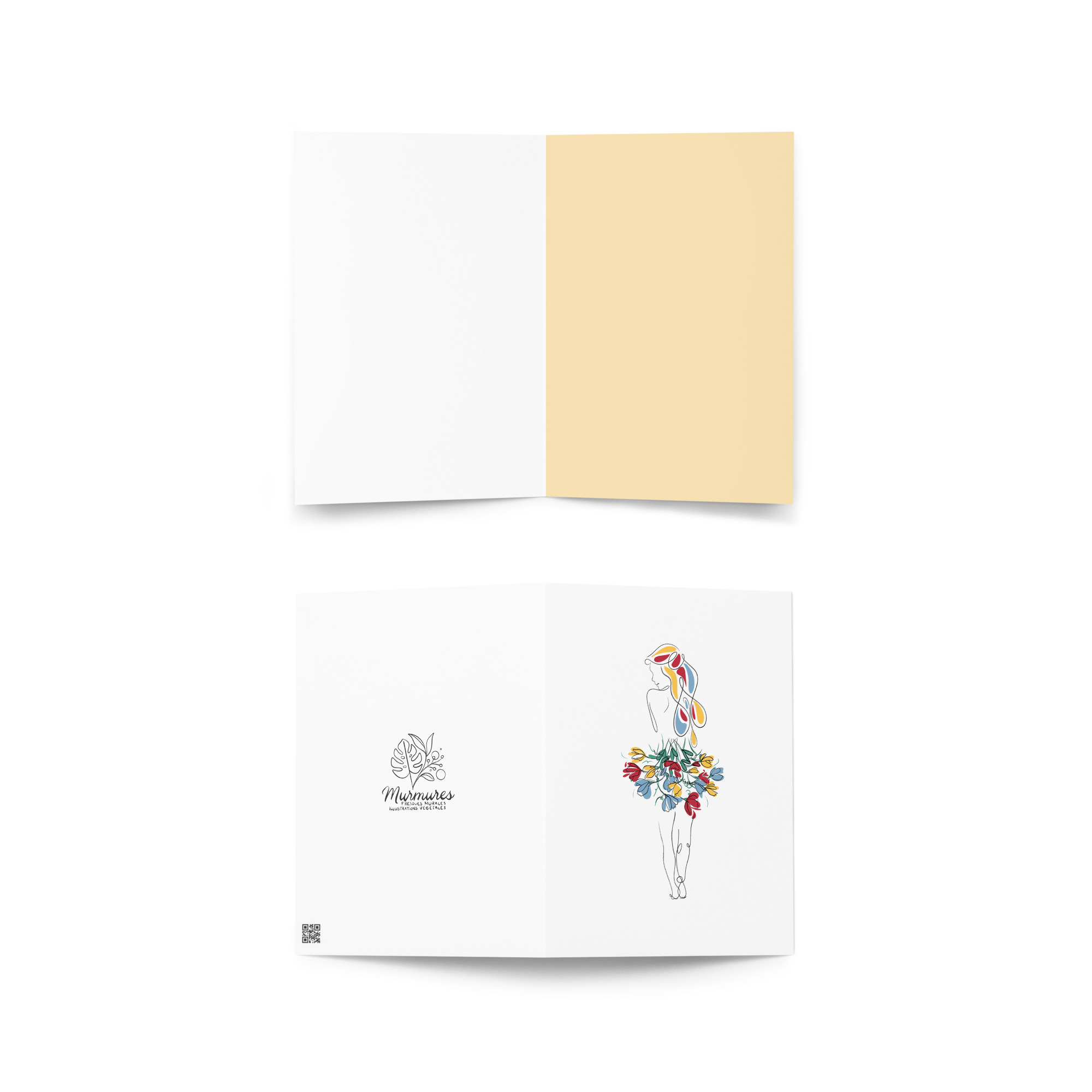 Femme Bouquet Coloré Carte de vœux - Image 3