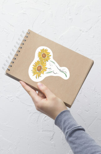 Femme Tournesol Autocollant