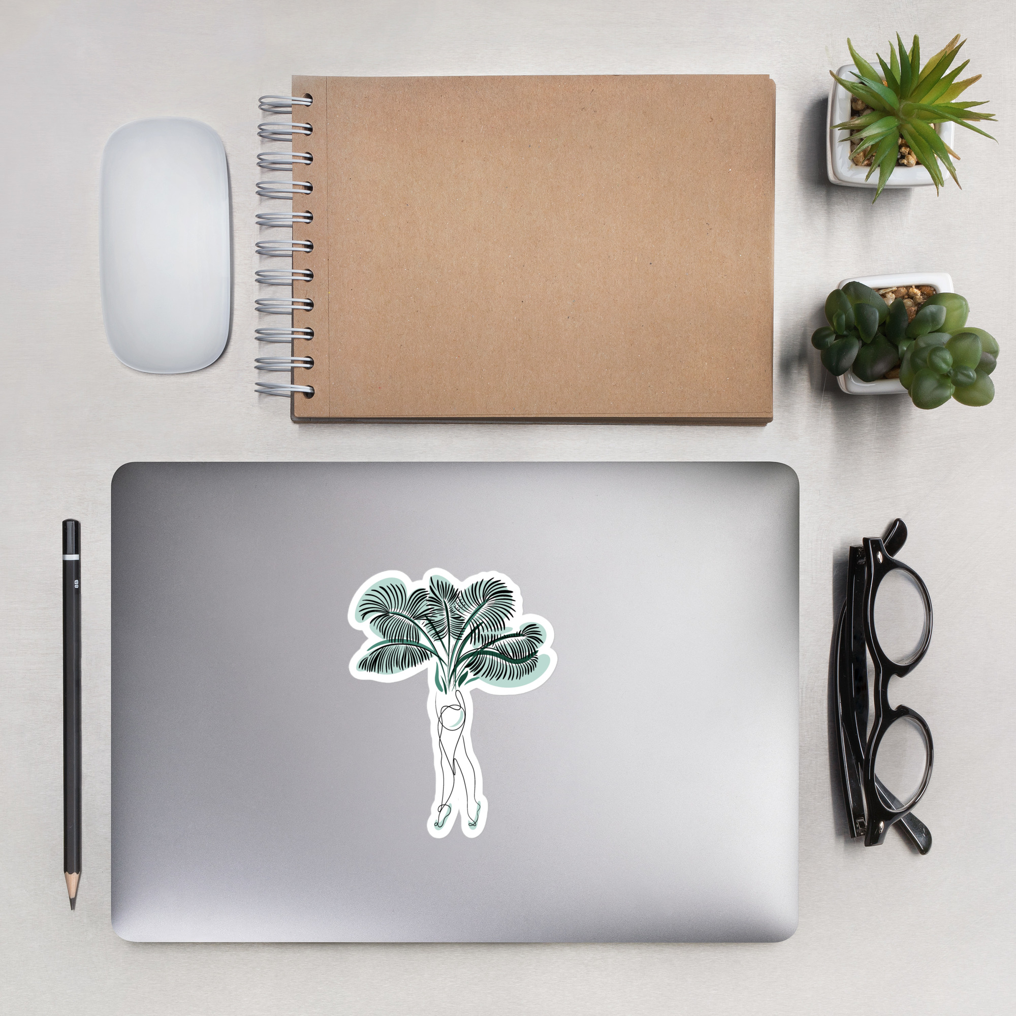 Femme Palmier Autocollant