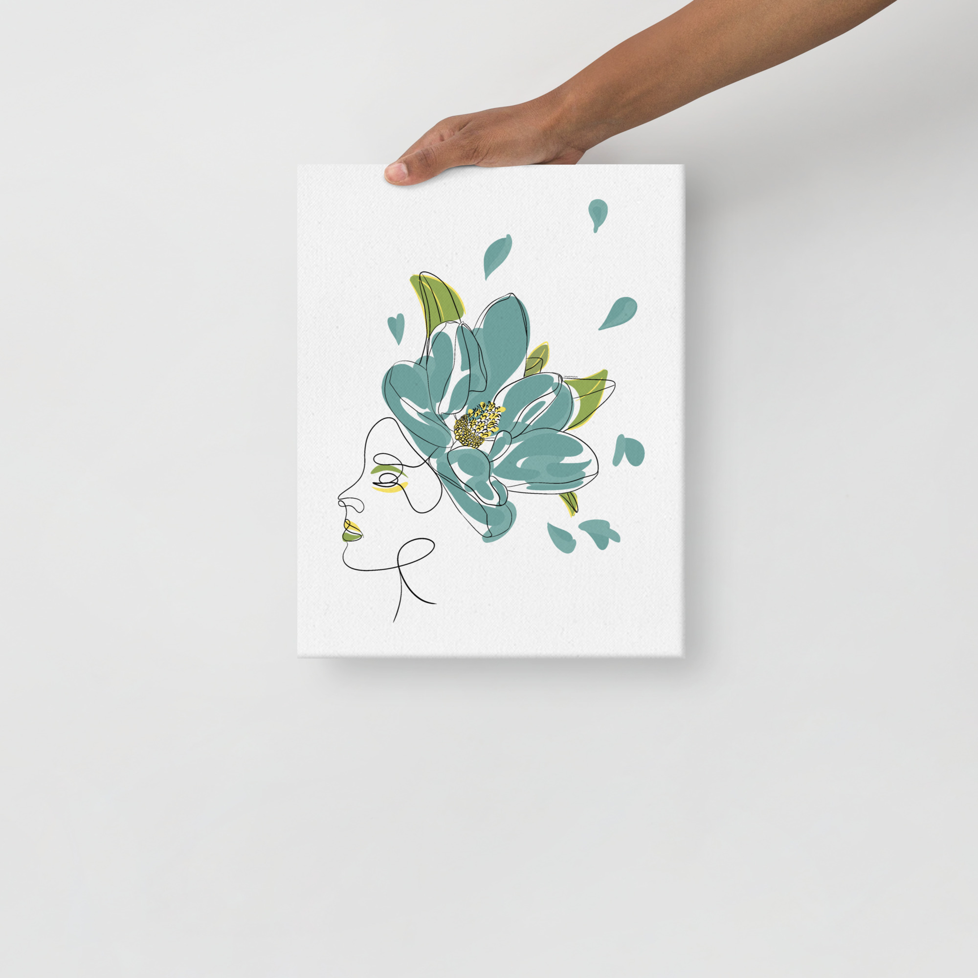 Femme Fleur Bleue Toile fine - Image 8