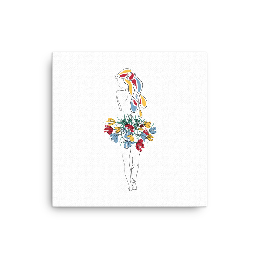 Femme Bouquet Coloré Toile fine - Image 2