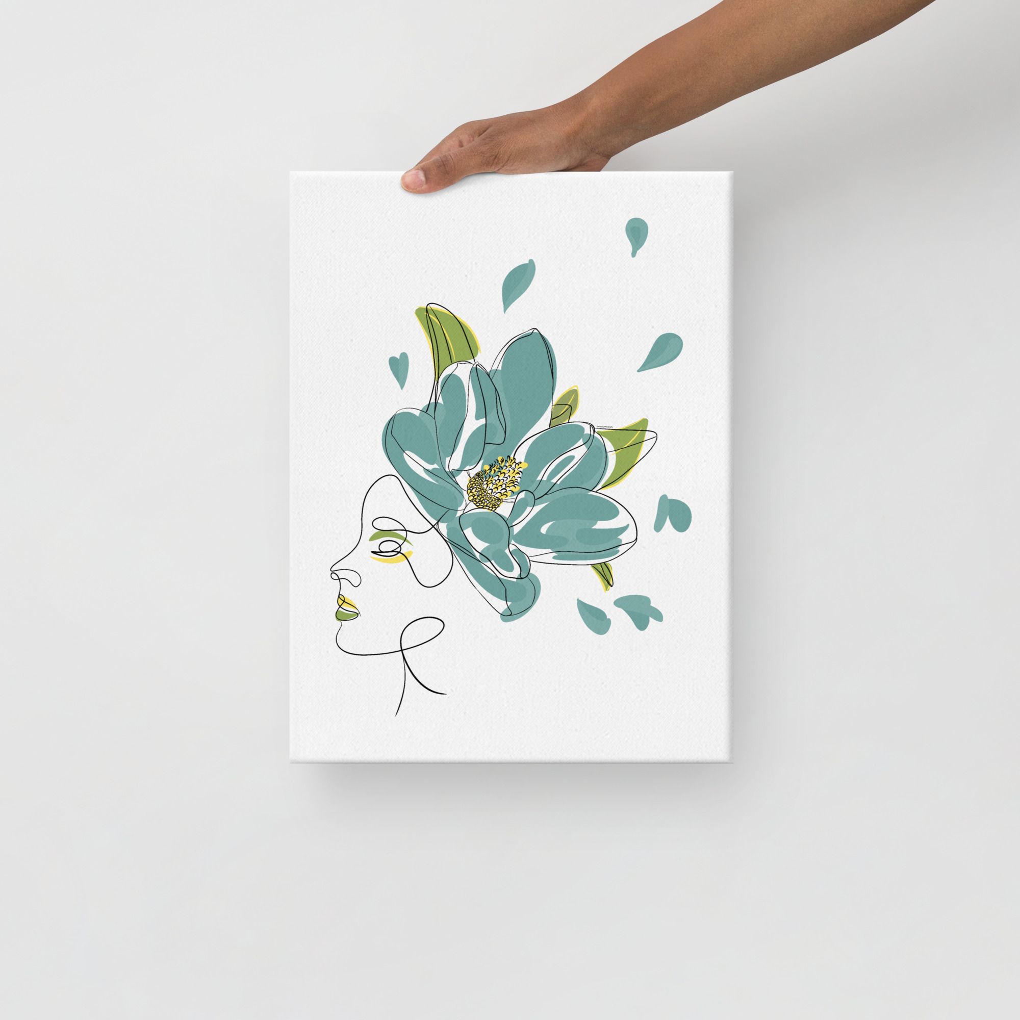 Femme Fleur Bleue Toile fine - Image 3