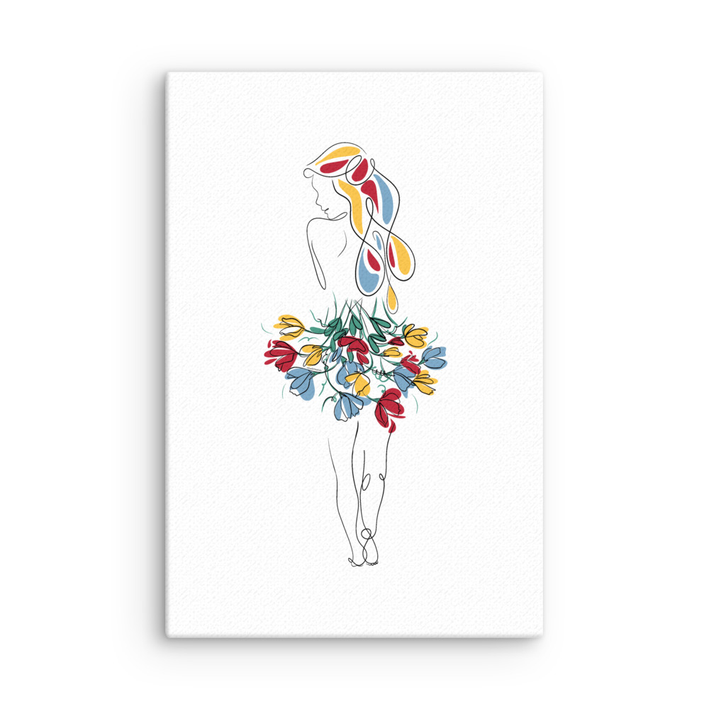 Femme Bouquet Coloré Toile fine - Image 9