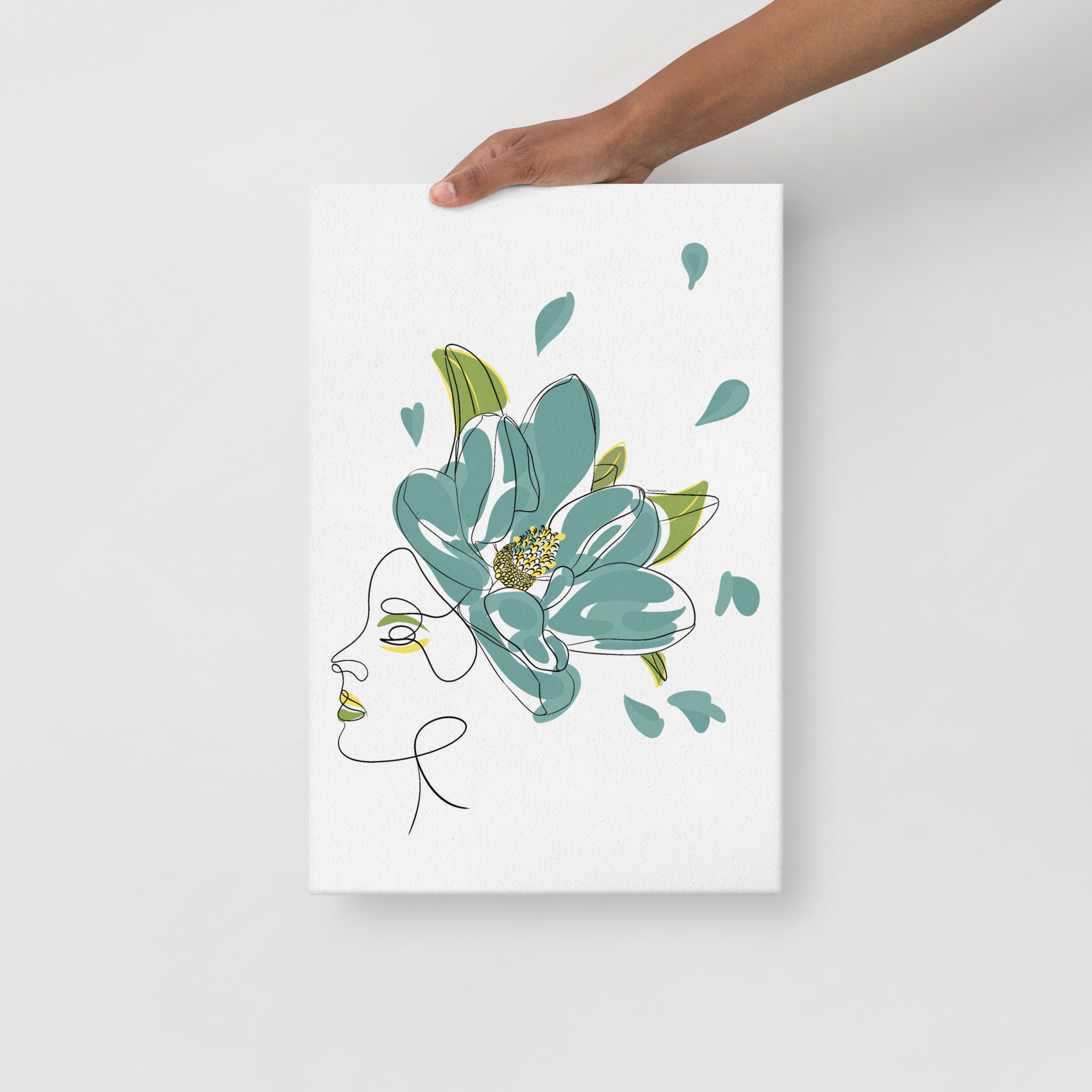 Femme Fleur Bleue Toile fine - Image 9