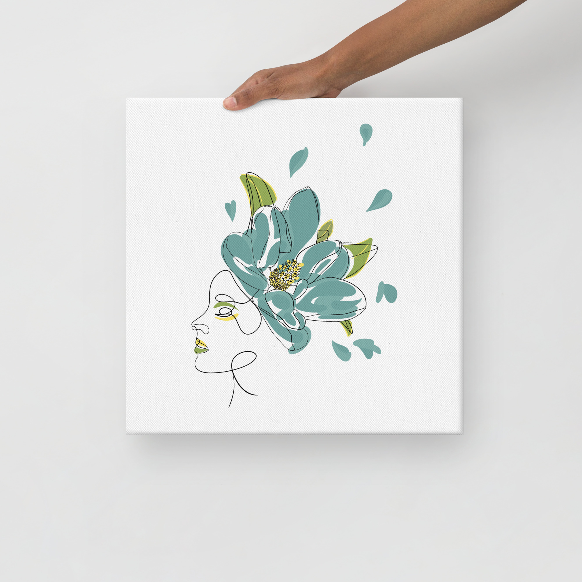 Femme Fleur Bleue Toile fine - Image 4