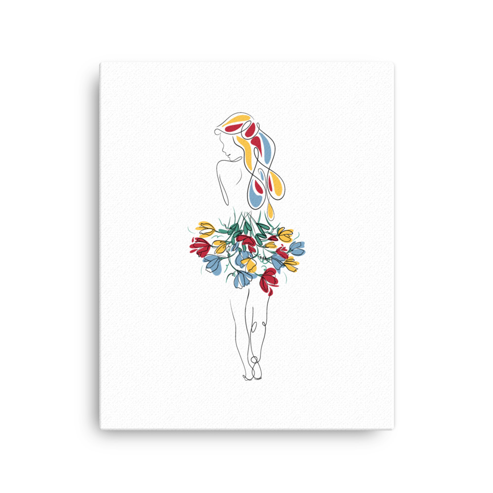 Femme Bouquet Coloré Toile fine - Image 5