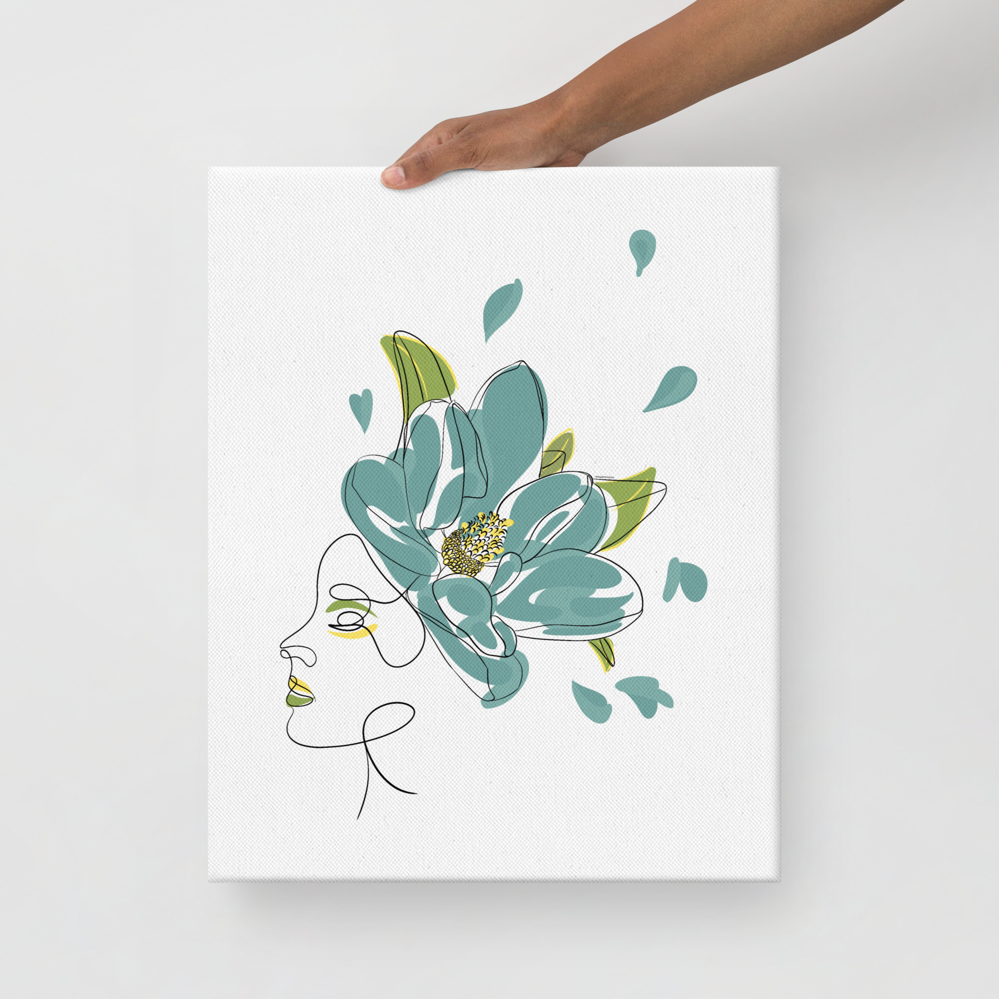 Femme Fleur Bleue Toile fine - Image 5